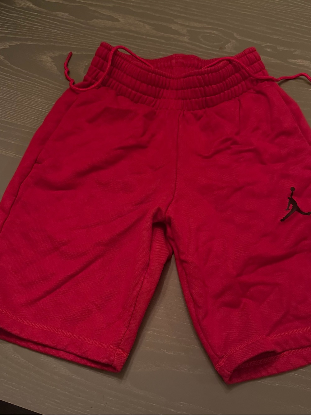 Jordan Red Kids Athletic Shorts with Black Jumpman